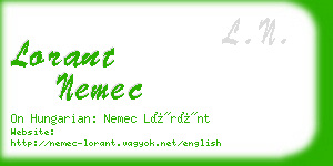 lorant nemec business card